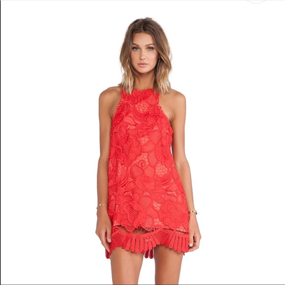 Lovers + Friends Dresses & Skirts - Lovers + Friends Coral Red Caspian Shift Dress